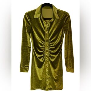 Vintage Green Velvet Dress Size Small